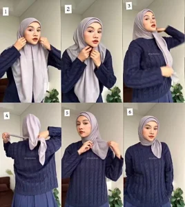 tutorial hijab segitiga modern