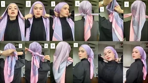 tutorial hijab segitiga turban